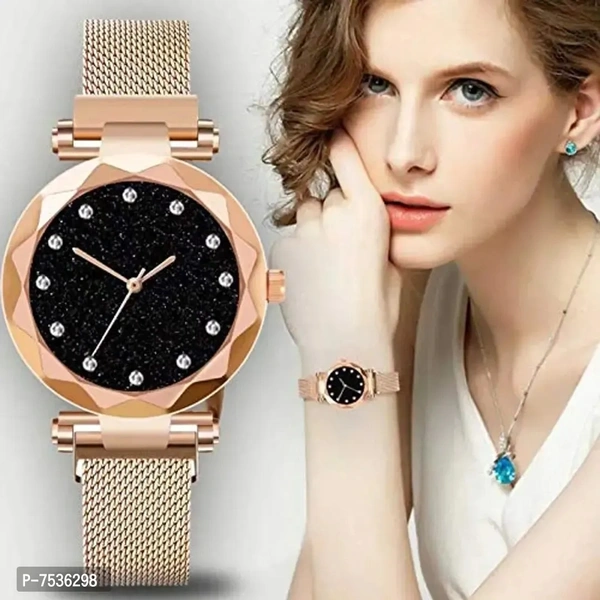 Acnos Rose-Gold Magnet Watch Combo for Women & Girls | Pack of 2