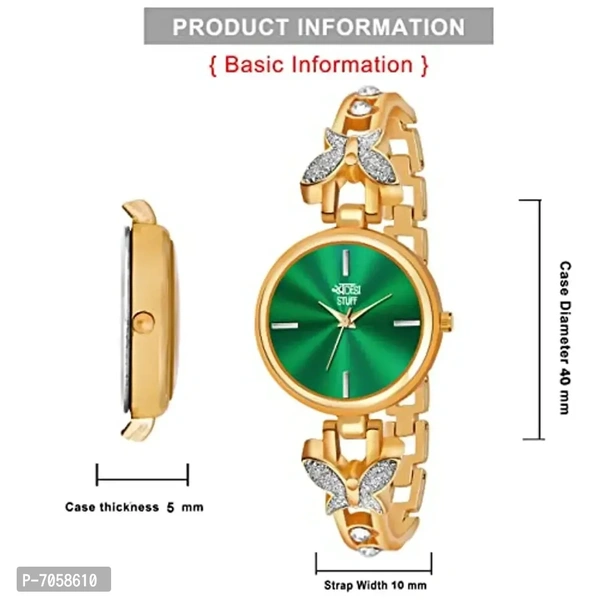Swadesi Stuff Exclusive Luxury Butterfly Stainless Strap Analog Watch for Women and Girls (Gold)