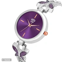 Swadesi Stuff Exclusive Luxury Butterfly Stainless Strap Analog Watch for Women and Girls (Silver)