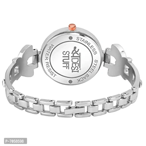 Swadesi Stuff Exclusive Luxury Butterfly Stainless Strap Analog Watch for Women and Girls (Silver)