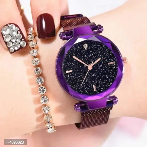 Purple Four Figer Megnet Belt analog Women Watch