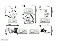 Black Bird Switch Board Wall Sticker set of 5