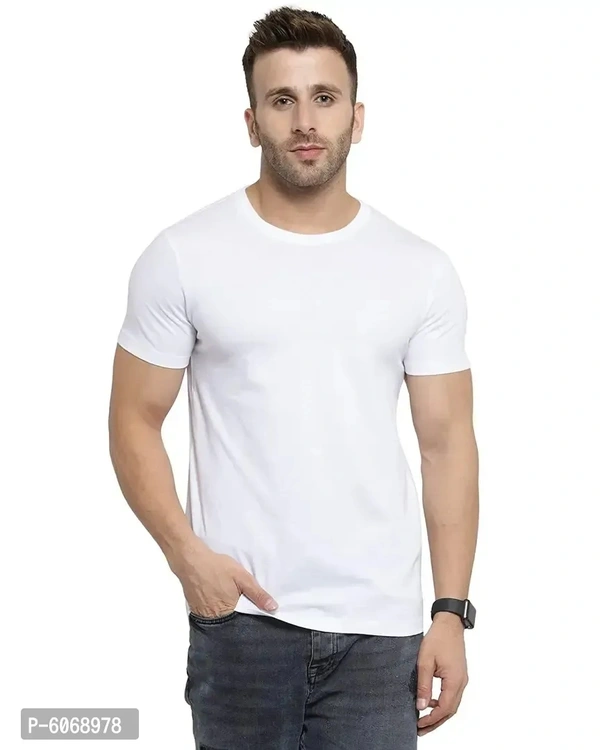 Fabulous Cotton Blend Solid Round Neck Tees For Men And Boys (Pack Of 2) - 2XL