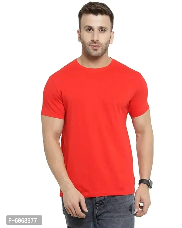 Fabulous Cotton Blend Solid Round Neck Tees For Men And Boys (Pack Of 2) - M
