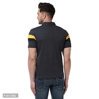 GRITSTONES Men's Regular Fit Cotton Half Sleeve Color Block Printed Polo T-Shirt - S