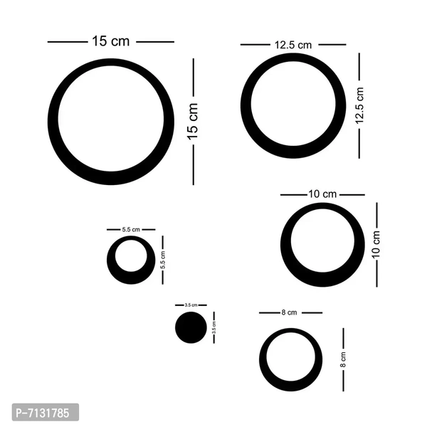 Designer 40 Ring And Dots Silver, Acrylic Mirror Wall Decor Sticker For Wall