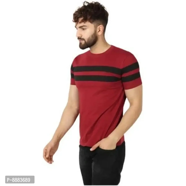 Classic Polyester Blend Tshirt for Men, Pack of 2 - L