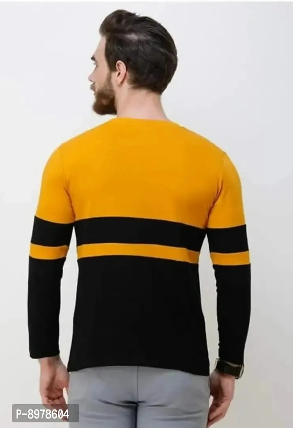 Stylish Round Neck Cotton Full Sleeve T-shirt For Men - Web Orange, M