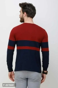 Stylish Round Neck Cotton Full Sleeve T-shirt For Men - 2XL
