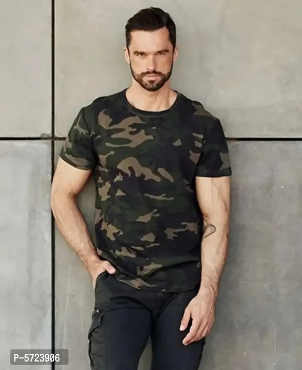 Stylish Cotton Printed T-shirt For Men - S