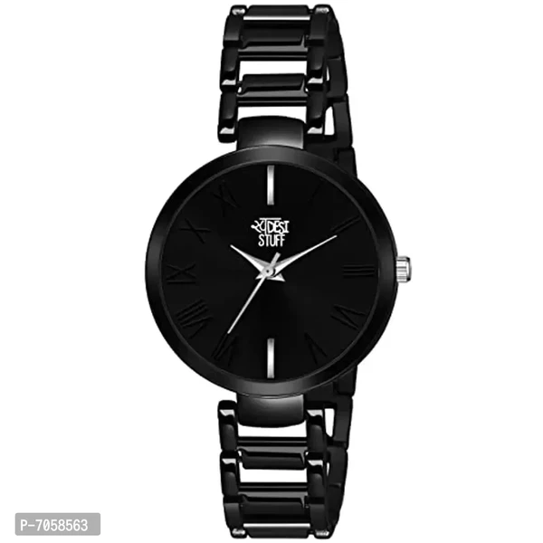 Swadesi Stuff Luxury Analogue Women's Watch (Black Dial Black Colored Strap)