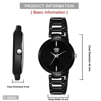 Swadesi Stuff Luxury Analogue Women's Watch (Black Dial Black Colored Strap)