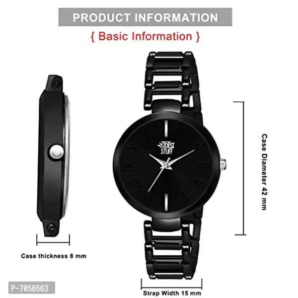 Swadesi Stuff Luxury Analogue Women's Watch (Black Dial Black Colored Strap)