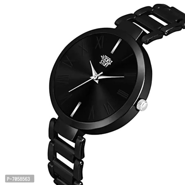 Swadesi Stuff Luxury Analogue Women's Watch (Black Dial Black Colored Strap)
