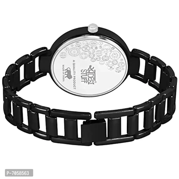 Swadesi Stuff Luxury Analogue Women's Watch (Black Dial Black Colored Strap)