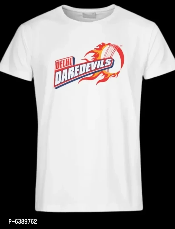 Delhi Daredevils T-shirt Printed - White, L