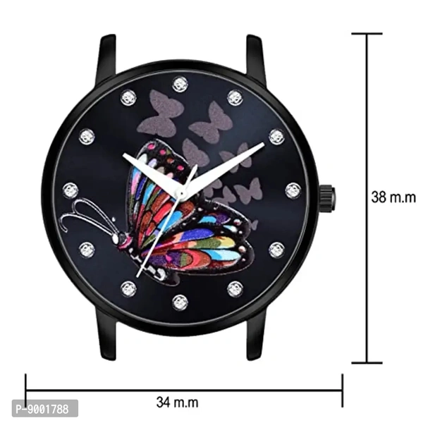 PAPIO Analogue Women's Watch and Girl's Watch (Black Dial Brown Color Leather Belt)