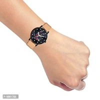 PAPIO Analogue Women's Watch and Girl's Watch (Black Dial Brown Color Leather Belt)