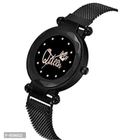 ZUPERIA Magnetic Strap Queen Dial Analogue Watch with Fancy Bracelet for Girls & Women (Rose Gold & Black5)