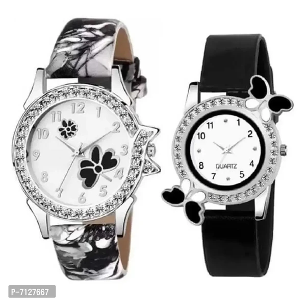 Stylish White Other Analog Watches For Women Pack Of 2