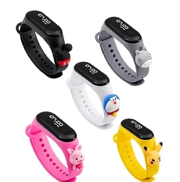 Kid's Watch M4 Pink, Gray ,Yellow,black Pack Of 5