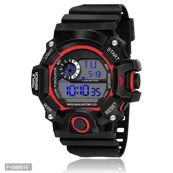 MVS Digital Sports Watch with Alarm, Day, Date, LED Light, Shock Resistant Stopwatch for Boys Men