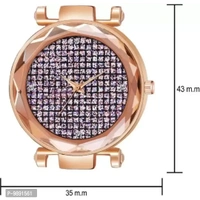 Stylish Designer Silver Dial Orange Lather Strap Watch For Girls