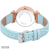 Stylish Green Moon Dial Leather Strap Watch For Girls