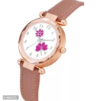 Stylish &nbsp;Flower Designer Leather Strap Watch for Girls