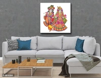 Designer Radha Krishna Canvas Painting for Wall Decoration of Living Room, Office And Hotel
