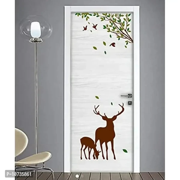 Sticker Studio Vinyl Tree And Deer Wall Floor Door Sticker, 58 x 48 cm, Multicolour