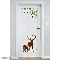 Sticker Studio Vinyl Tree And Deer Wall Floor Door Sticker, 58 x 48 cm, Multicolour