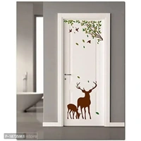 Sticker Studio Vinyl Tree And Deer Wall Floor Door Sticker, 58 x 48 cm, Multicolour