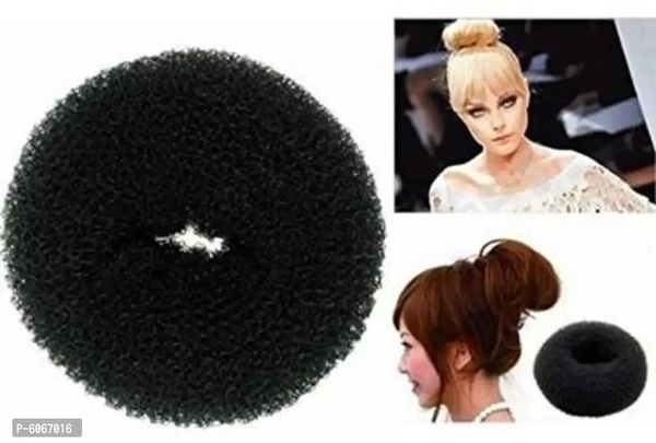 Fully Set Of 6 Pcs Combo Pack Of Bun Donuts For Bun Maker Juda Hair Accessories Hair Styling Tools Black Pack Of 1 Bun (Black) Bun (Black)