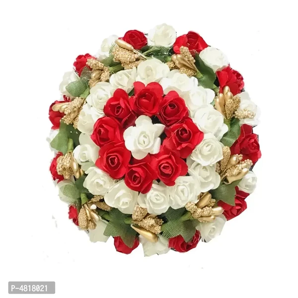 Stylish Multicoloured Paper Flower Bun For Women And Girls