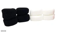 Daily use Soft Bun Fabric Elastic Ponytails Cotton wool Everyday Wear Hair Ties Rubber Bands Black, White (Set of 8 pcs)