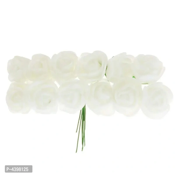 Pack Of 24Pcs, White Rose Flower Hair Juda Pin Hair Accessories For Women/ Girls
