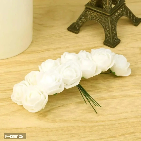 Pack Of 24Pcs, White Rose Flower Hair Juda Pin Hair Accessories For Women/ Girls