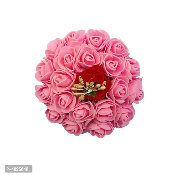 Stylish Pink Paper Flower Gajra For Women And Girls.