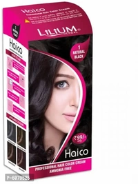 Lilium Wet Look Hair Gel Natural Black Hair Color With Hair Straightner Pack Of 3 (Gc881) (3 Items In The Set)
