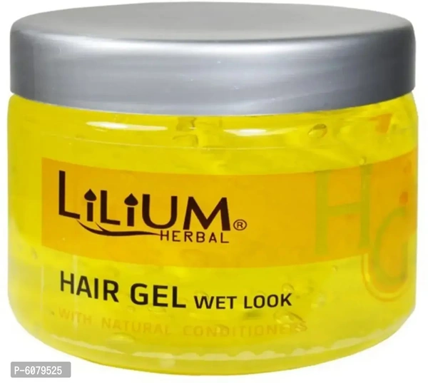Lilium Wet Look Hair Gel Natural Black Hair Color With Hair Straightner Pack Of 3 (Gc881) (3 Items In The Set)