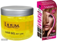 Lilium Wet Look Hair Gel Brown Hair Color With Hair Dryer and Straightener(Gc850) Pack Of 4 (4 Items In The Set)