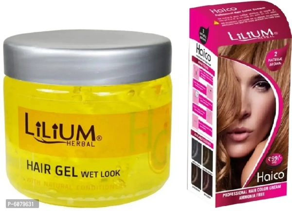 Lilium Wet Look Hair Gel Brown Hair Color With Hair Dryer and Straightener(Gc850) Pack Of 4 (4 Items In The Set)
