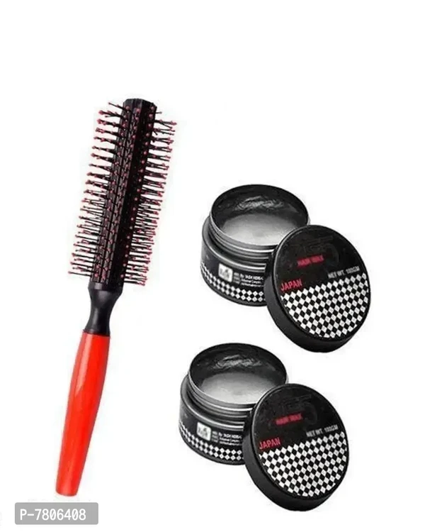 Round comb brush with mg5 styling hair wax(pack of 3)