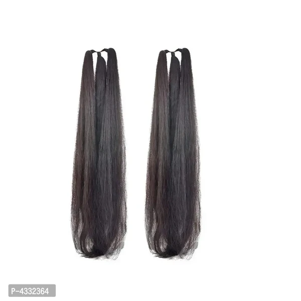 Set of 2, 24Inchs Black Hair Parandi for Wedding Accessories