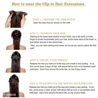 6Pcs 14 Clips 24-26 Inch Straight Full Head Clip In On Hair Extensions Women Lady Hairpiece (Black)