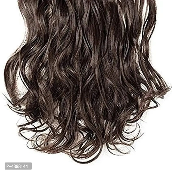 6Pcs 14 Clips 24-26 Inch Curly/Wavy Full Head Clip In On Hair Extensions Women Lady Hairpiece (Black)