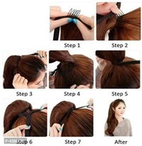 Tie Up Ponytail Human Hair Extensions With Ribbon Binding Comb Clip In Long Straight Pony Tail For Women, 20 Inch-Golden Hilighted