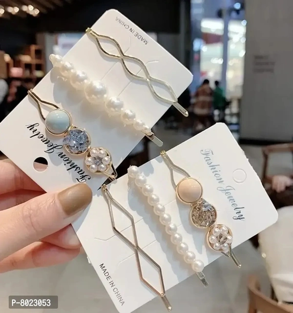 03 Pcs Korea Sweet Pearl Metal Women Fashi