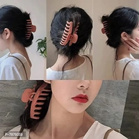 Multicolor Matte Finished Large Plastic Hair Clutcher for thin thick hair Accessories For Women Girls, pack Of 4